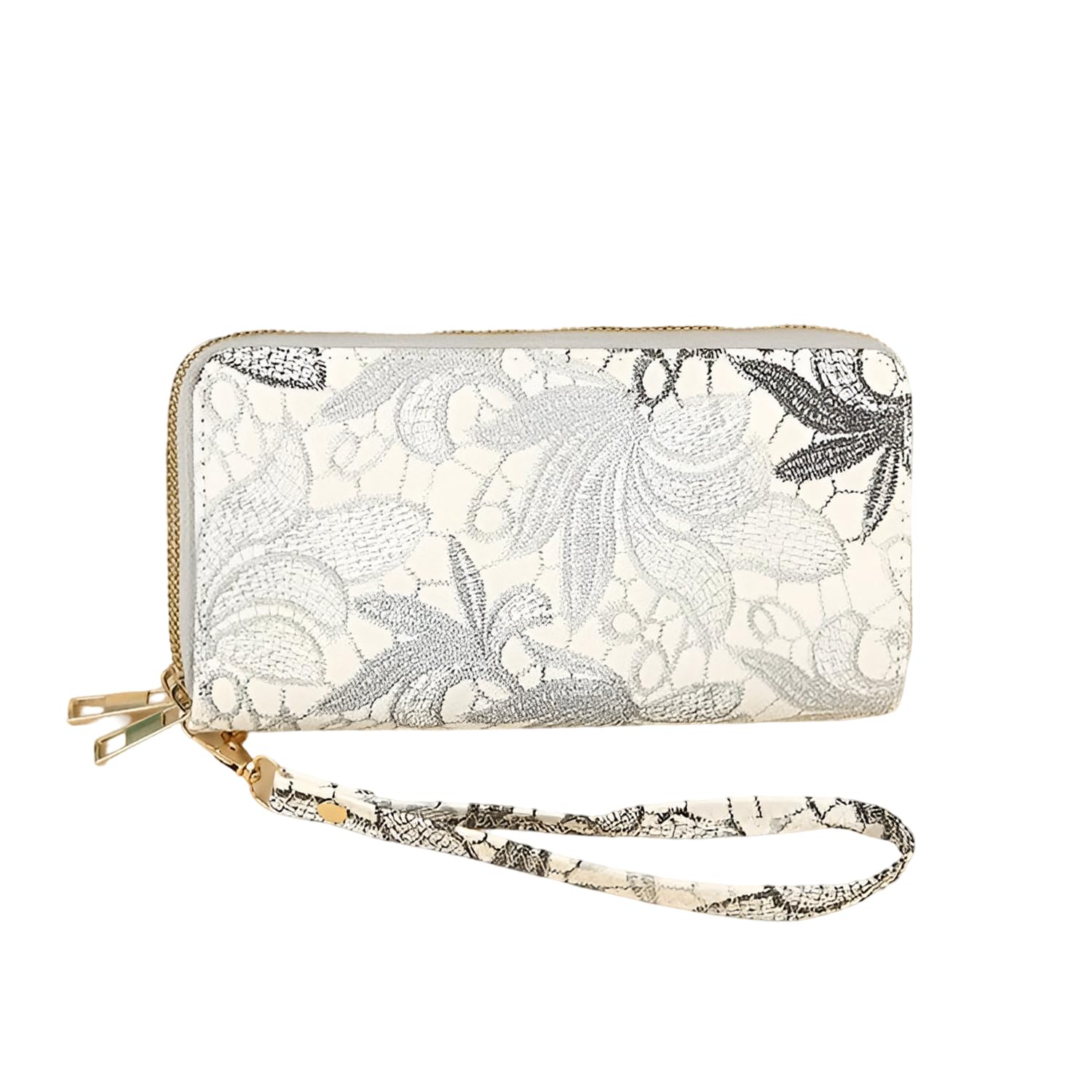 SYGA Women's  Zip-Around  Wallet with Flower Pattern, Card and Coin Holder