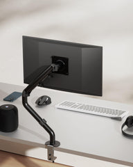 SYGA Adjustable Monitor Arm Stand for 17- to 32-Inch Flat Screen Monitors, Telescopic Cooling Desktop Computer Monitor Stand, Black