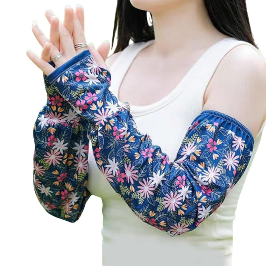 MOMISY UV Sun Protection Arm Sleeves with Thumb Hole Sun Protection Hand Cover for Running and Cycling for Women, Loose-Fit Cooling Cover, 1 Pair (Green)