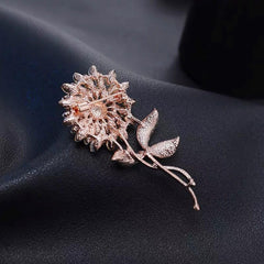 SYGA Brooch Pin Fashion Crystal Rhinestone Jewellery Pin Vintage Clothing Accessories Decoration Pearl Sunflower Brooches For Women- S233