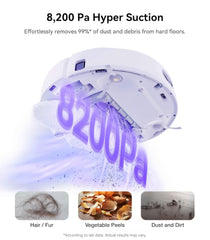 NARWAL Freo X Ultra Robot Vacuum & Mop Combo, 8200Pa Suction, Auto Mop Drying/Washing, Zero-Tangling, DirtSense™, Maintenance-Free Base, 3D Mapping, Google Home, Alexa, Siri Compatible