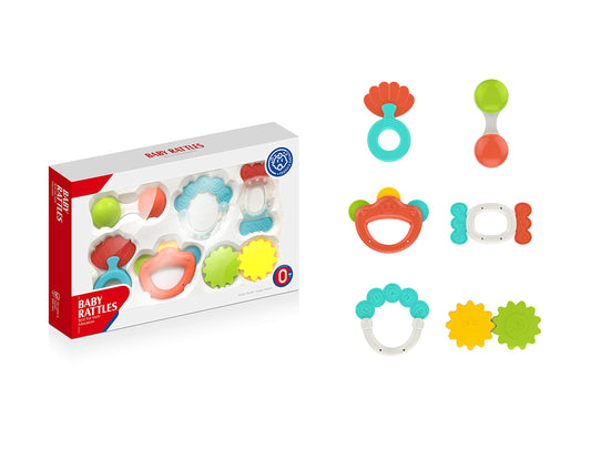 SYGA 6 Pcs Dark Colored Different ShapesBaby Rattle Toys
