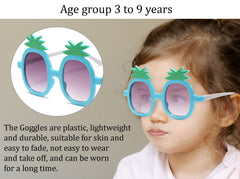 SYGA Classic Children's Sunglasses Sunglasses Pineapple Cartoon Various Optional Mirrors Trendy Children's Glasses (Pineapple-Black)