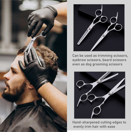 SYGA Barber Scissors Hair Cutting Scissors Professional Hair Shears Haircut Scissors Barber Scissors Sharp Salon Hair Shears for Hair Women Men-Black