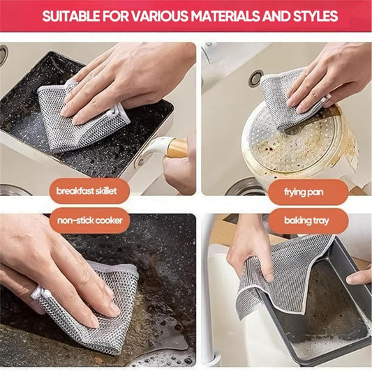 MOMISY Non-Scratch Dishcloth, Multipurpose Dishwashing Rags for Wet and Dry, Easy Rinsing, Reusable, Cleaning Cloth for Kitchen, Sinks-Double Layer (24)