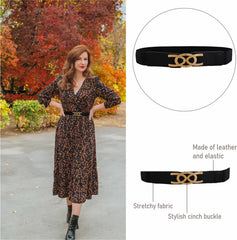 Syga Women's Faux Leather Waist Belt (Pack Of 1) (SYGA_Black)