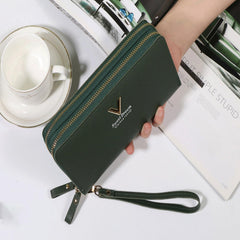 MOMISY Women's Girls PU Leather Party Wedding Clutch | Zipper | Ladies Purse Wallet Girls (Dark Green)