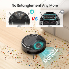 LEFANT M210P Robot Vacuums, 120mins Runtime, 6 Cleaning Modes, Self-Charging Robotic Vacuum, Ideal for Hard Floor(M210P Black), 2200 Pa