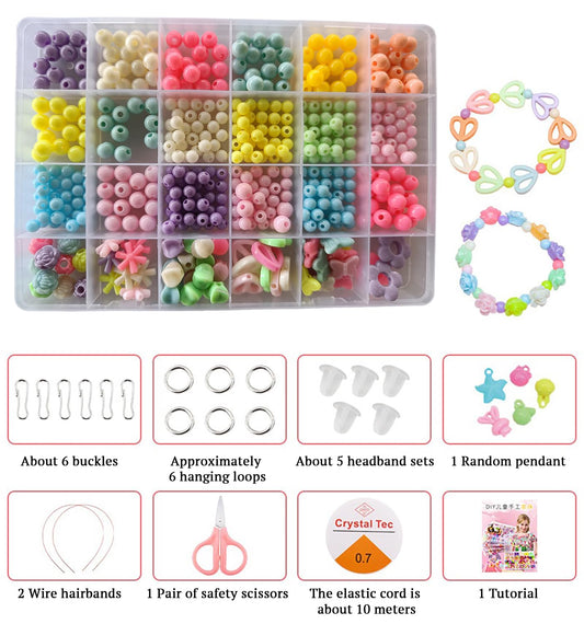 SYGA Beads for Kids Crafts Children's Jewelry Making Kit DIY Bracelets Necklace Hairband and Rings Craft Kits Birthday for 4, 5, 6, 7-Year-Old Little Girls-Multicolor (DIYBeadsSet-18)