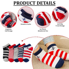 MOMISY 5 Pairs Girl Boys Tube Socks Toddlers Infant Solid Color Boat Spring and Autumn Socks Stretch Baby kids Sock (IN, Age, 6 Years, 8 Years, Spear)