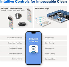 ECOVACS Deebot N30 PRO Omni 2 In 1 Robotic Vacuum Cleaner & Mop,10000 Pa Suction,3500+ Sq.Ft,Self-Emptying Omni-Station,Truedge Mopping,Zerotangle 2.0,Hot Air-Drying,Auto-Lift Mop On Carpet,320 Mins