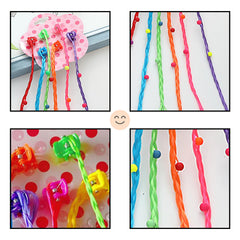 SYGA Girls Braided Wigs, Colorful Hair Accessories, Braided Hair Clips(Gripper beads Flowers)
