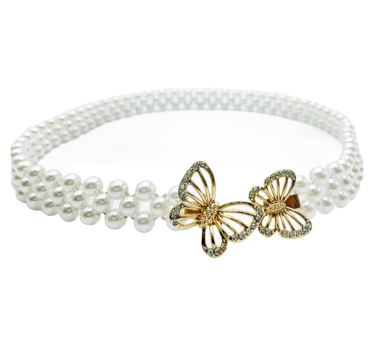 SYGA Pearl Adjustable Waist Belt with Hollowed Tassel Detail, Suitable Size for Waist 24-34 INCH