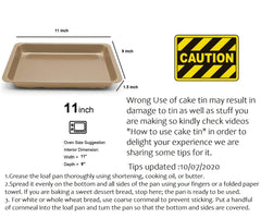 SYGA 11 inch Rectangular Carbon Steel Non-Stick bakeware Cake and Cookies Baking Oven use Plate (Champagne Gold)