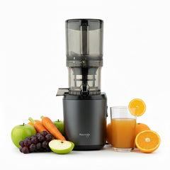 Kuvings AUTO6 Gunmetal Black Hands-Free Cold Press Whole Slow Juicer, Automatic Fruit Cutting Technology, Patented JMCS Technology (10% More Juice), 12Yr Motor Warranty, Best Fruit & Vegetable Juicer