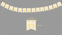 SYGA Black Happy Birthday Banner with Star Designs Decorative Birthday Party Banner