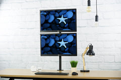 Jin Office Dual Monitor Stand Vertical for Dual Monitors Upto 32 inches | Adjustable Dual Monitor Arm Vertical | 3 Years Warranty