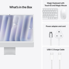 Apple 2024 iMac All-in-One Desktop Computer with M4 chip with 10-core CPU and 10-core GPU: Built for Apple Intelligence, 60.96 cm (24â€³) Retina Display, 16GB Unified Memory, 512GB SSD Storage; Silver