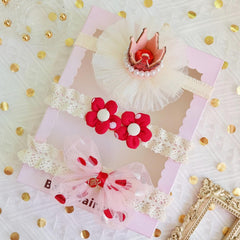 SYGA 3 Pcs Baby Girl Headband Soft Flower Bow Strechable Hairband Suitable For Newborns, Infants, Toddlers and Kids 0-3 Years(Color - 1036)