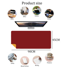 SYGA Desk Pad Protector Waterproof PU Desk Mat Blotters on Desktop Laptop Computer Gaming Keyboard Mouse Pad Non-Slip Desk Writing Mat Cover for Office & Home 90CM * 45CM Black & Black