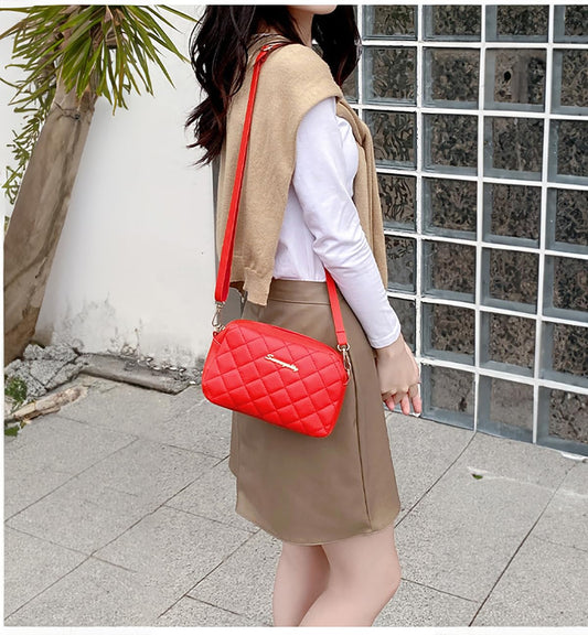 SYGA ladies Bag Christmas White Shoulder Bag Rhombus Crossbody Bag Fashionable Bag For Women