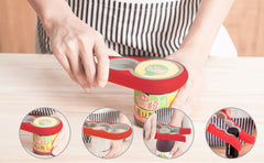 MOMISY 4 in 1 Creative Multifunction Gourd-Shaped Can Opener Kitchen Tool Grip Jar & Bottle Opener Rubber Design Fits Most of All Bottles Caps Premium Easy Grip (RedGrey)