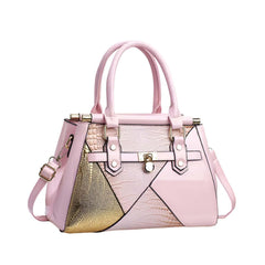 SYGA Women's Designer Handbag Stylish Shoulder Bag with Contrast Patchwork Design