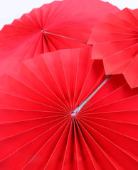 SYGA 6 Pieces of Paper Flower Fan Decoration Background Wall DIY Paper Fan Flower Ball Set(Red)
