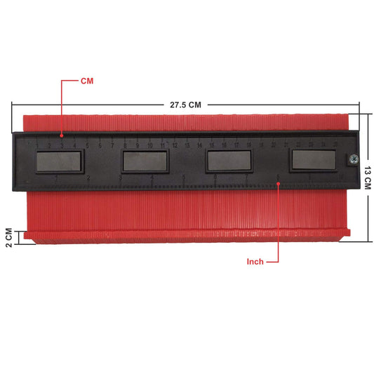 SYGA 25cm Long with Magnet Contour Irregular Profile Gauge Duplicator Tiling Laminate Tiles Edge Shaping Wood Measure Ruler for Professional Precise Measurement