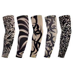 MOMISY Fake Temporary Tattoo Sleeves for Men and Women (Unisex Dark Set, Pack of 5)