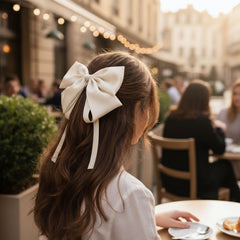 MOMISY Bow Shaped Hair Clip, Hair Accessories for Women and Girls (OffWhite, Free)