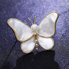 SYGA Mother-Of-Pearl Butterfly Brooches, Fashionable Clothing Accessories Pins for Women