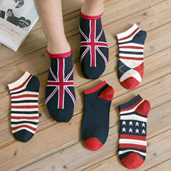 MOMISY Men's Premium Cotton Cushion Ankle Socks, Multicolour, Pack of 4, Free Size, British4