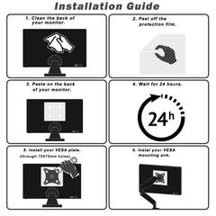 Universal Monitor VESA Mount Adapter for Non-VESA 13 - 27 inch Computer Monitors Tablets iPad VESA Mounting Arm Stand Bracket Kit 75X75mm…