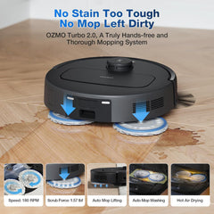 ECOVACS Deebot N30 PRO Omni 2 In 1 Robotic Vacuum Cleaner & Mop,10000 Pa Suction,3500+ Sq.Ft,Self-Emptying Omni-Station,Truedge Mopping,Zerotangle 2.0,Hot Air-Drying,Auto-Lift Mop On Carpet,320 Mins