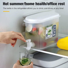 SYGA 3.5L Water Jug with Faucet, Lemon Juice Jug for Refrigerator Plastic Drinks Dispenser with Lid, Summer Reusable Large Ice Water Infuser Cold Buckets Fruit Teapot Tea Kettle for Home Party