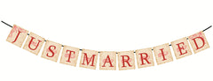 Just Married Banner Photo Props