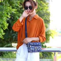 MOMISY Women Mobile Messenger Bag Ladies Casual Tote Nylon Shoulder Bags Outdoor Fashion Small Cross Body Long Strap Portable Purse for School, College, Outing, Climbing, Cycling, Travelling, Work