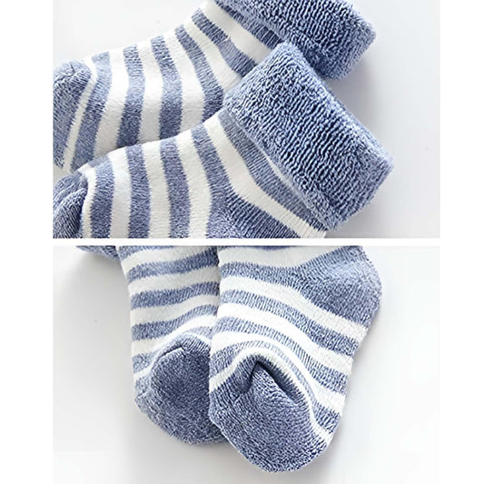 MOMISY 5 Pairs Baby Girl Boys Tube ankle Socks for Baby Girl BoysToddlers Infant kids (Blue, 0 Months to 6 Months)