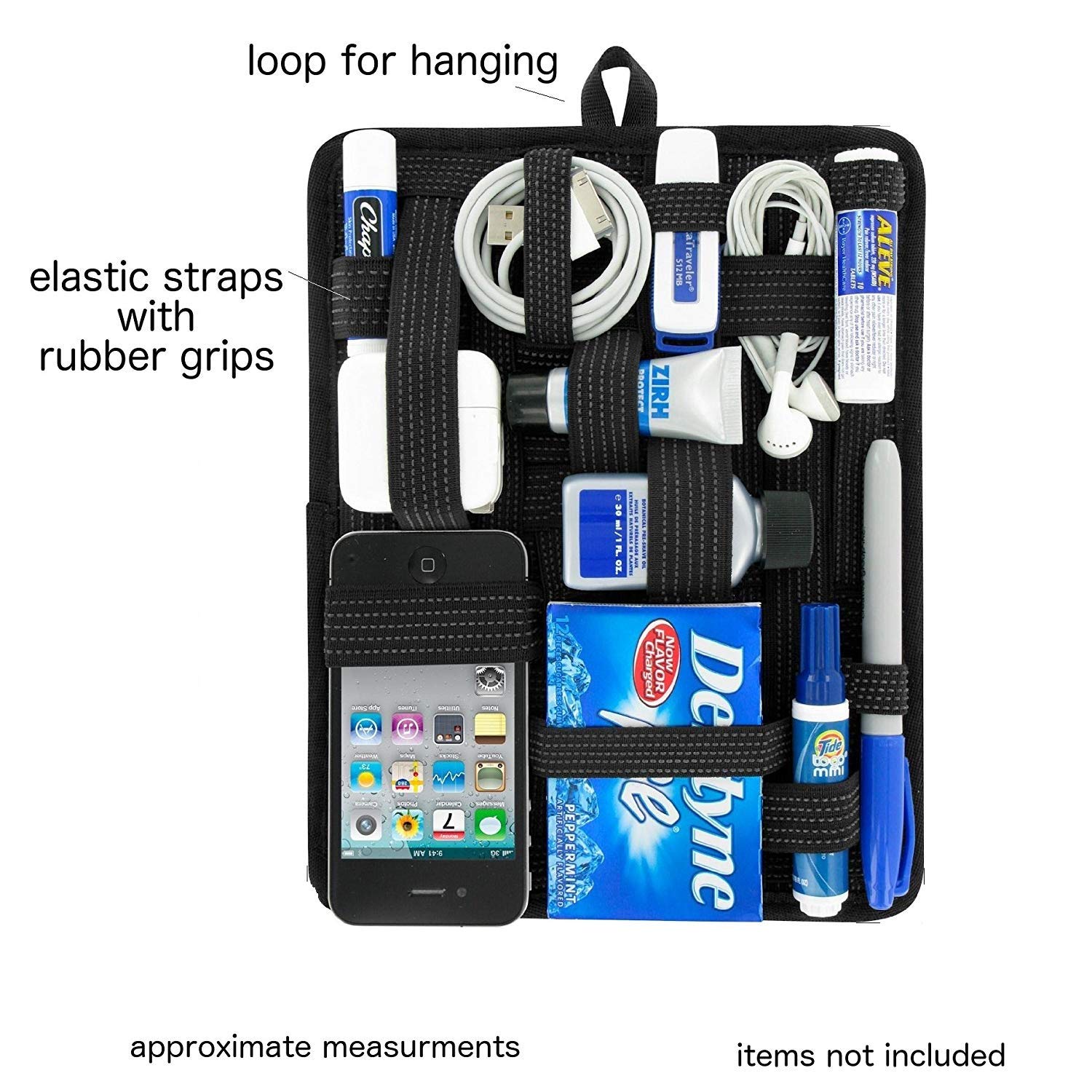 SYGA Cable Organizer Board, Criss-Crossing Grid Travel Gadgets Management Case for Hard Drive/Power Bank/Charging Cords