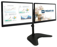 Mount-It MI-1781 Dual Monitor Desk Stand LCD Mount Adjustable Free Standing Two Computer LED Displays Stand 20 23 24 27 Inch Screen Sizes Black