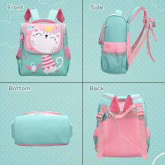 SYGA Children's Backpack, Cute Cartoon Nylon Schoolbag, Suitable for 3-6 Years Old(Kitten-Rose Red)