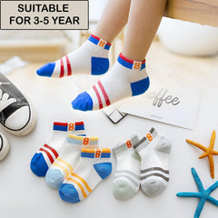 MOMISY 5 Pairs Baby Kids Girl Boys Tube Socks Toddlers Comfortable Ankel Length gifts (IN, Age, 3 Years, 5 Years, 2Striped8)