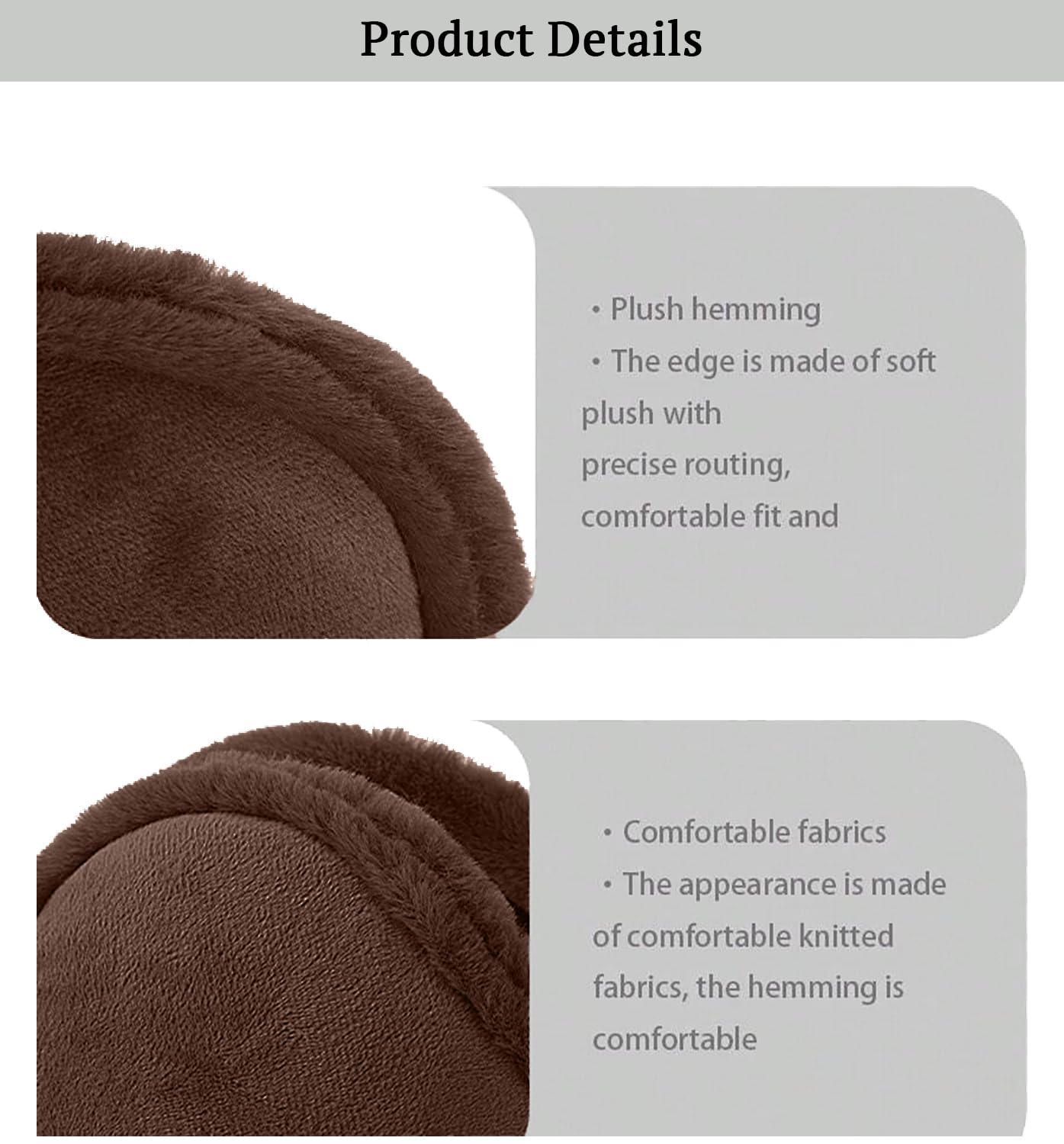 SYGA Winter Men's Trendy Warm Earmuffs Thickened Plush Back-Worn Earmuffs Winter Cold-Proof(Coffee)