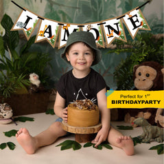 SYGA I am One Banner for Birthday Decorative Party Photo Props Banner[Anchor Theme]