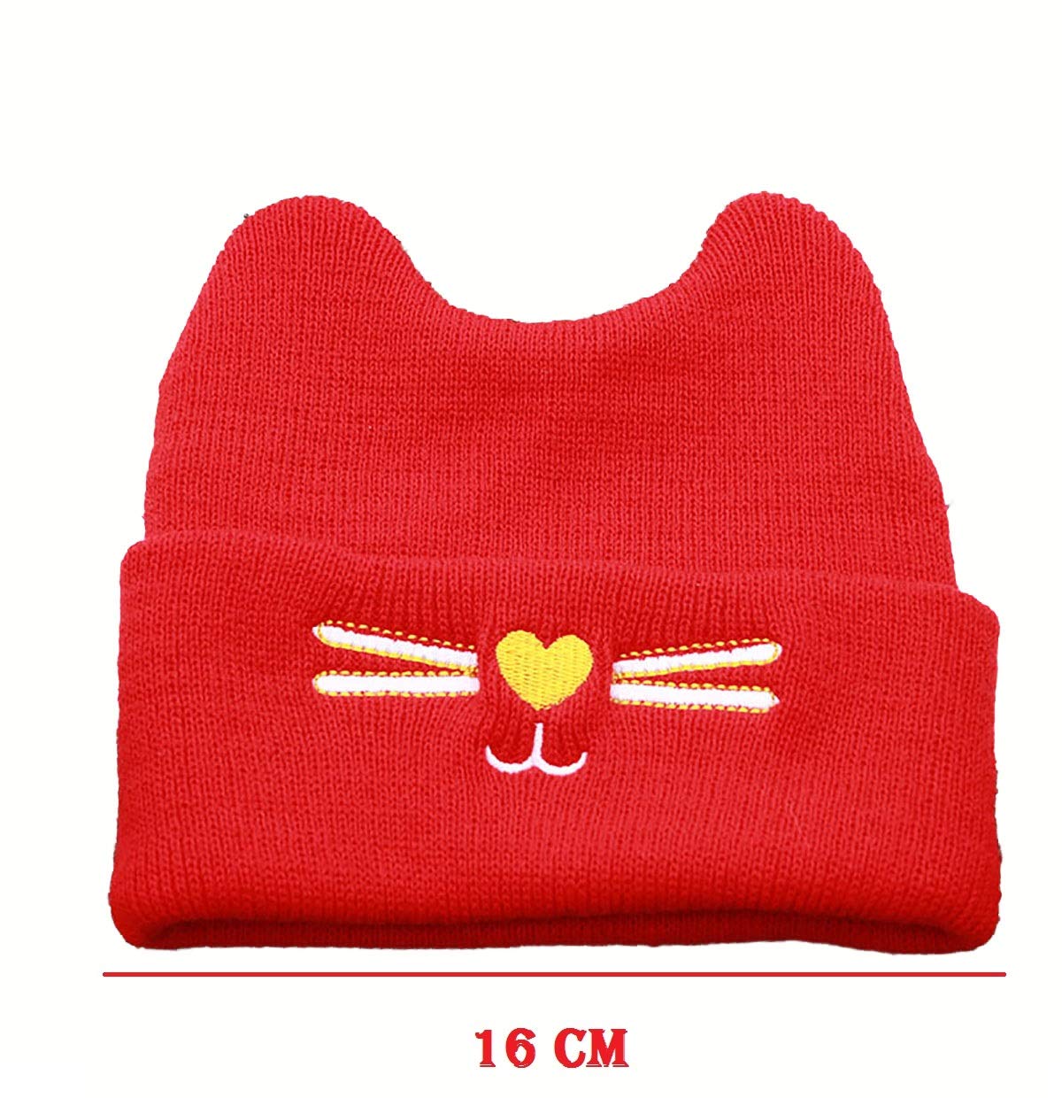 SYGA 1 Piece Medium Knitted Head Design Baby Wool Sleep Cap_Black