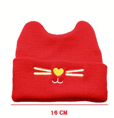SYGA 1 Piece Medium Knitted Head Design Baby Wool Sleep Cap_Black
