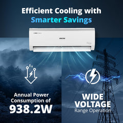 Voltas 173V CAE 1.4 ton 3 star inverter Split AC| 4-IN-1 Adjustable mode | Energy Efficient | High ambient Cooling-cools even at 52Â°C| Anti dust filter with Anti-microbial coating| Copper Coil| White