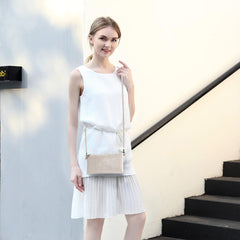 SYGA Women Bag Hand-Held Shoulder Crossbody Bag Crocodile Pattern Small Square Leather Bag (Purple)