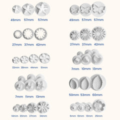 SYGA Flower Fondant Cake Sugarcraft Decorating Kit Combos (Cookie Cutter) set of 33